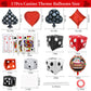 PAKESI 17Pcs Casino Night Balloons Set, Giant 24in Dice & Poker Cards Foil