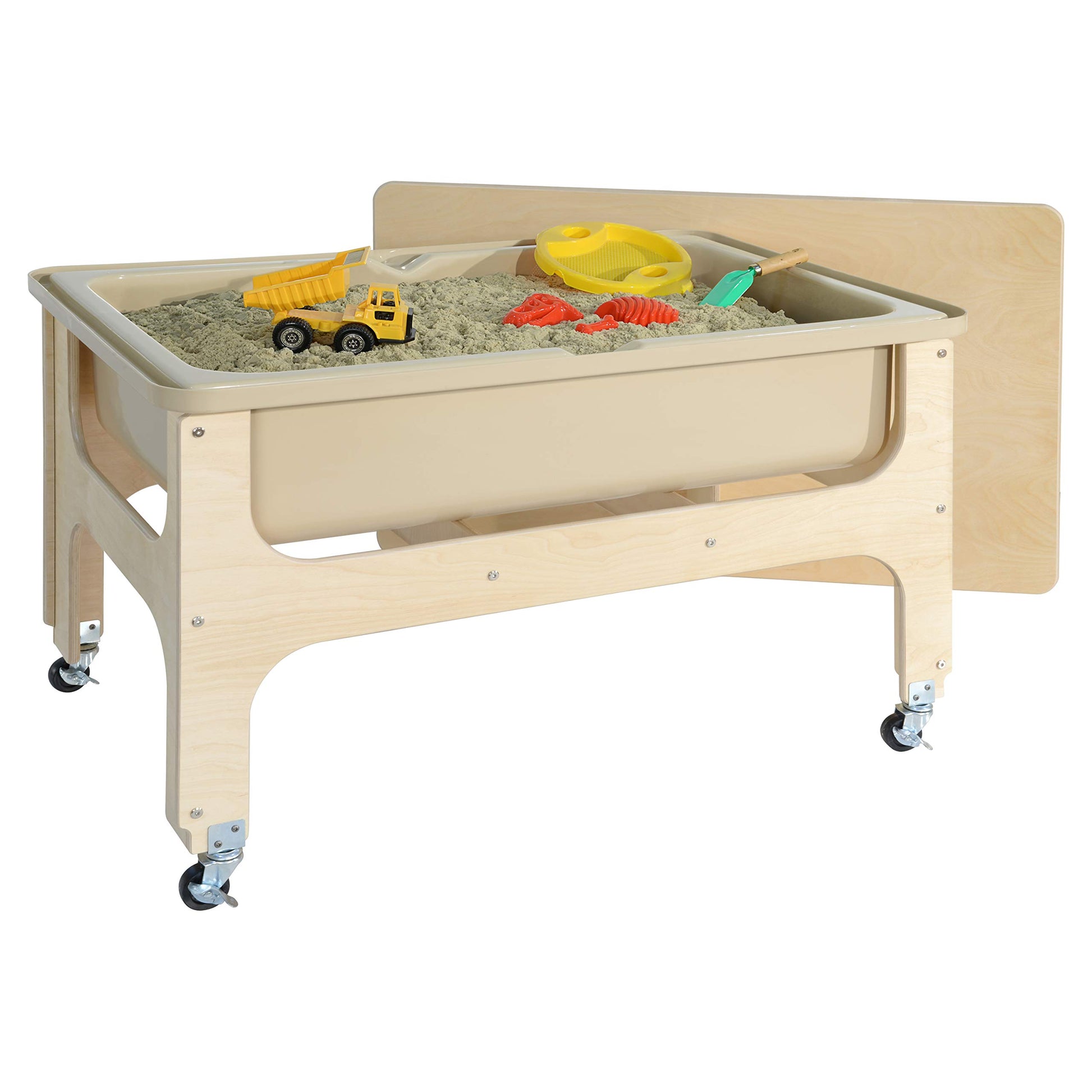 Wood Designs Multipurpose Sand & Water Sensory Center with Clear 9" D Tub & Lid, Constructed from 100% Plywood, Activity Table for Kids, Classroom