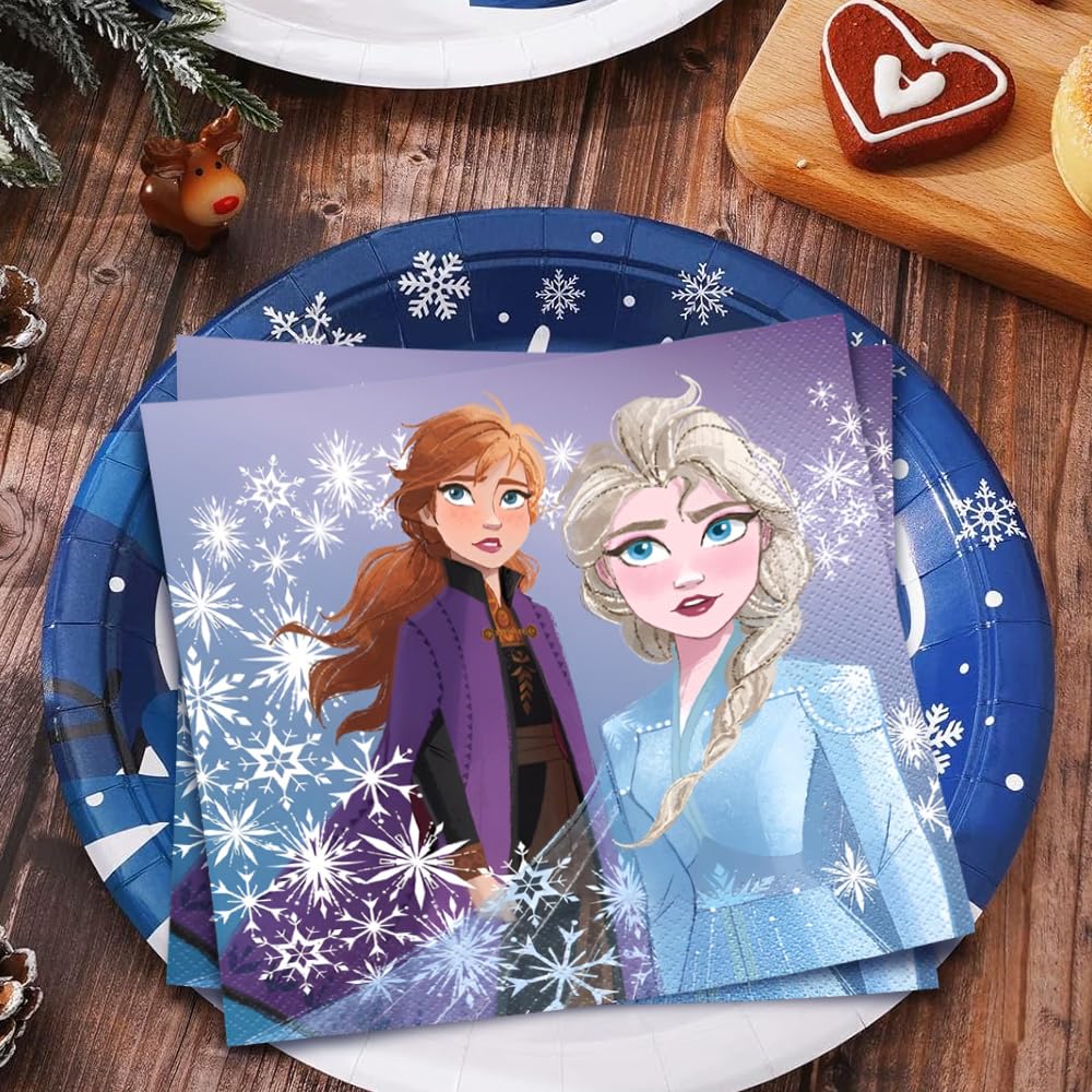 Unique Disney Frozen 2 Themed Luncheon Napkins (Pack of 16) - Vibrant & Eco-Friendly Party Essentials for the Ultimate Frozen Fans