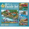 Bits and Pieces - 4-in-1 Multi-Pack 300 Piece Jigsaw Puzzles for Adults - River Escapades by Artist Mary Thompson, Completed Puzzle Size: 16" x 20"