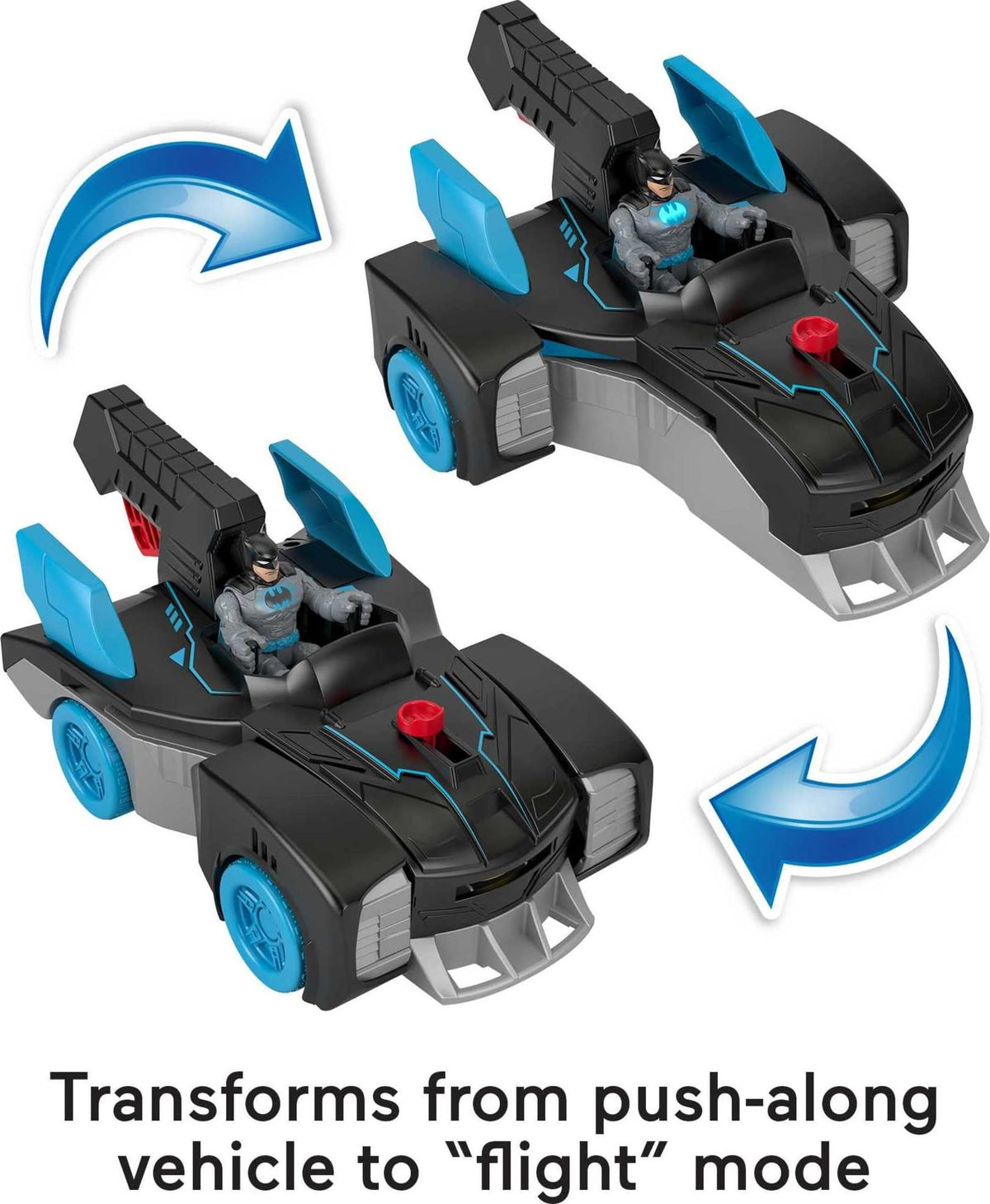 Fisher-Price Imaginext DC Super Friends Batman Toy Bat-Tech Batmobile Car & Light-Up Figure for Preschool Pretend Play Kids Ages 3+ Years
