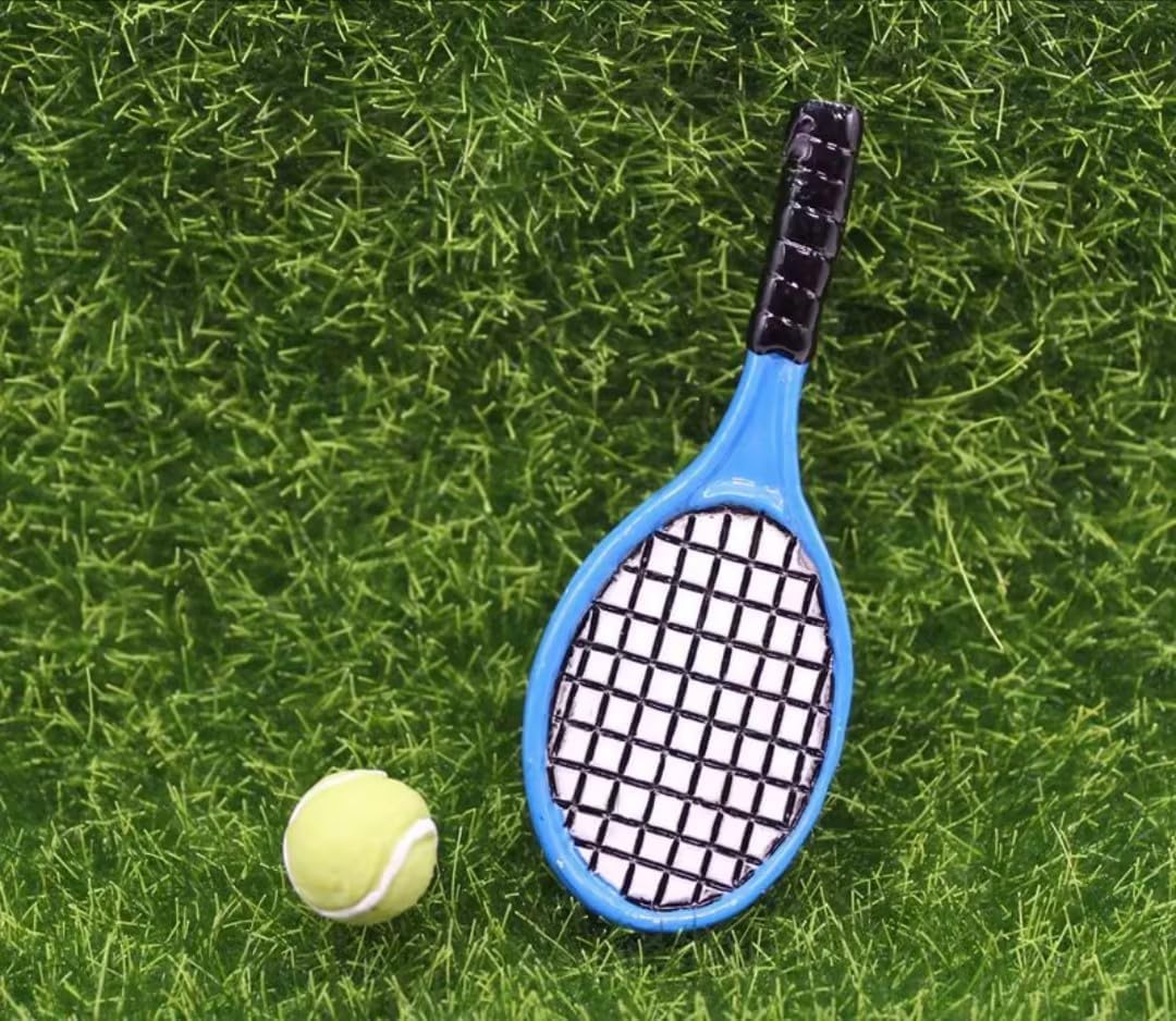 1 Set 1/12 Miniature Tennis Racket Racquet Dollhouse Accessories, Mini Tennis Racket, Dollhouse Décor, Toy Tennis Racket, Decorations