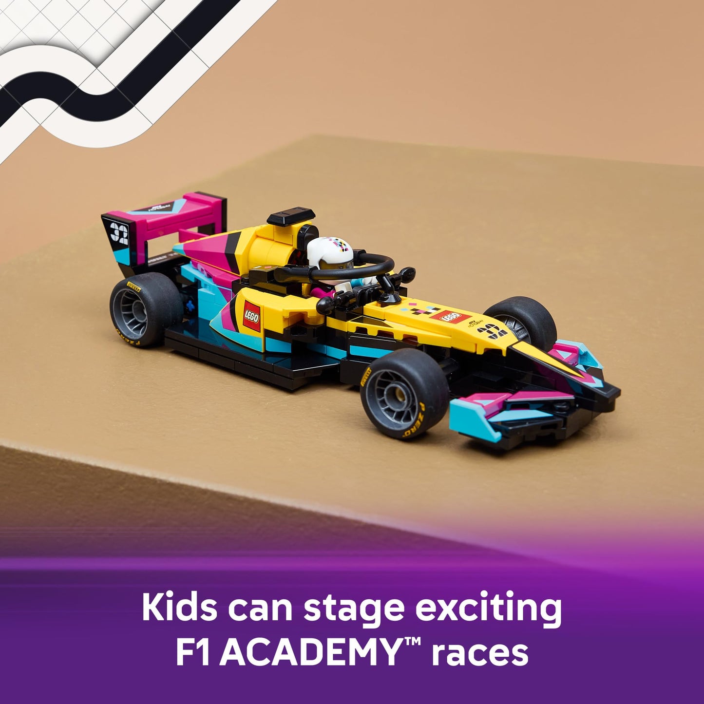LEGO Speed Champions F1 ACADEMY Race Car Building Toy - Pretend Play Racing Vehicle W/ F1 ACADEMY Minifigure - Play & Display Toy Car for Boys