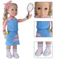 Wenzhuo 18inch Doll Clothes and accessories-18 Dolls Tennis Sports Outfits-Tops, Short Skirt, Headbands, Hair Band?Doll Socks, Dolls Shoes, Rackets