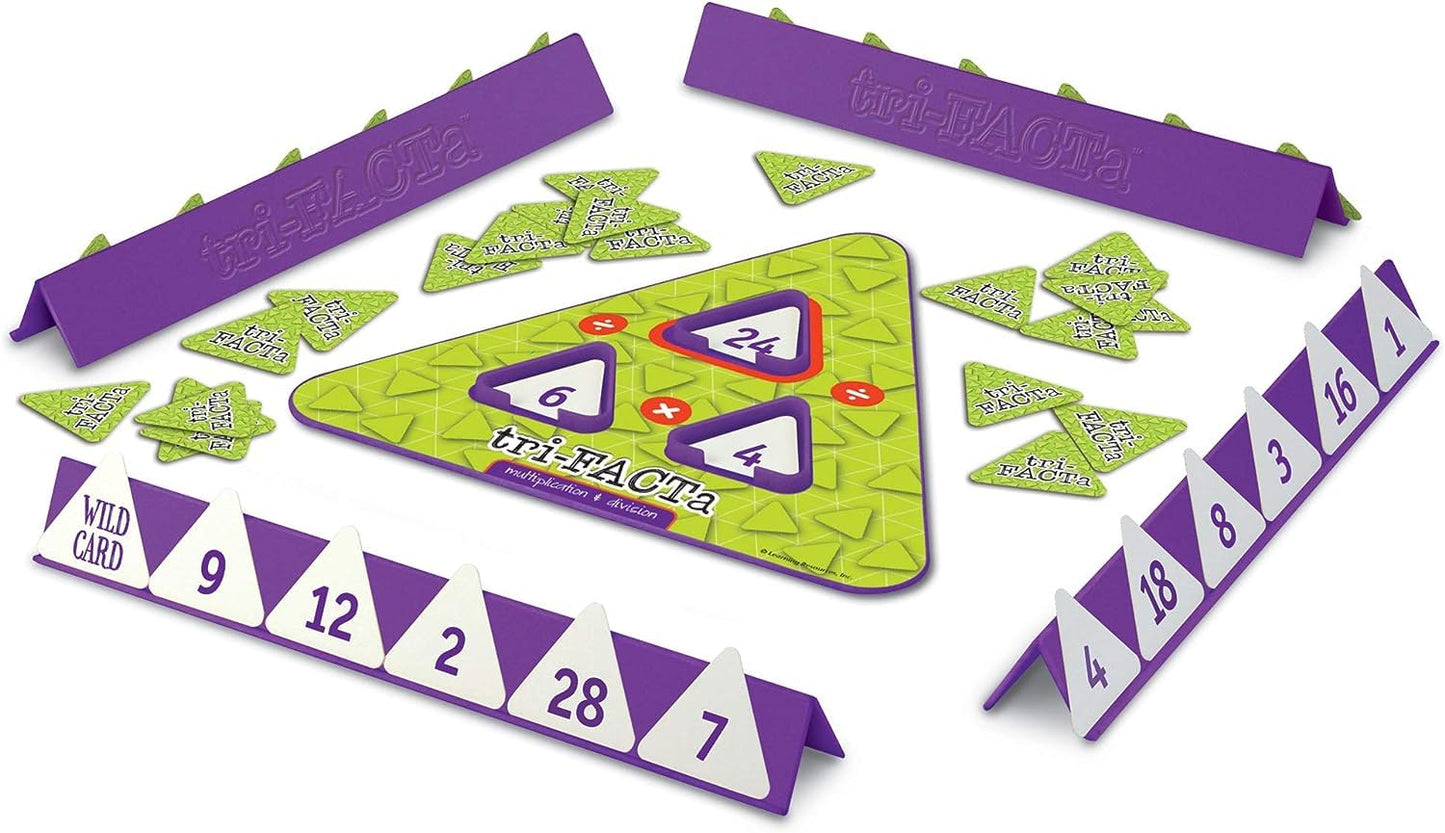 Learning Resources Tri-FACTa Multiplication & Division Game - Math Manipulatives, Kid Montessori Board Games, Classroom Must Haves, STEM Number Cards