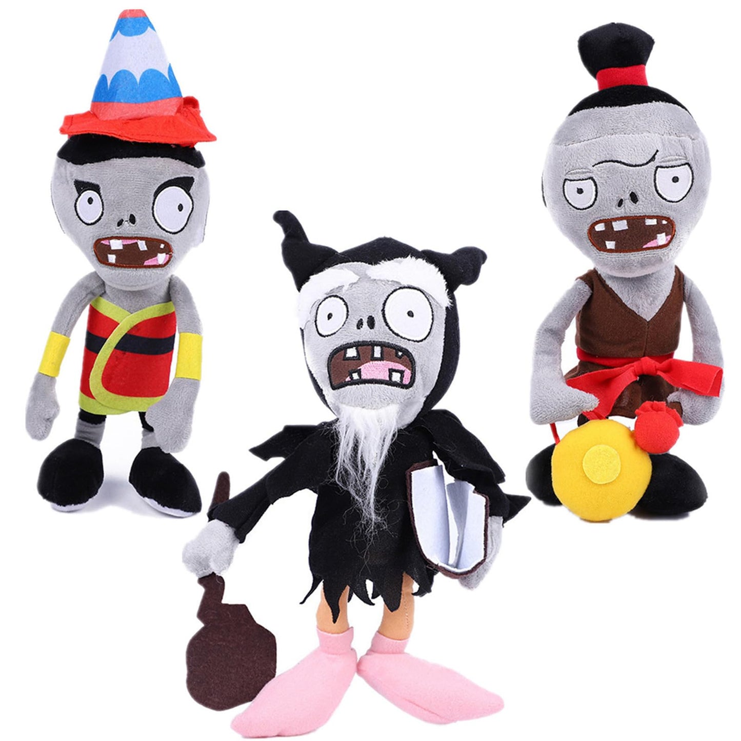 BASHERISE 2 PCS PVZ Plush Zombies Sets Toys Stuffed Soft Figure Doll Violin and Newspaper Zombies, Great Gift for Christmas, Birthday New