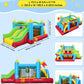 13-in-1 Bounce House Obstacle Course for Kids with Dual Slides, 550W Blower