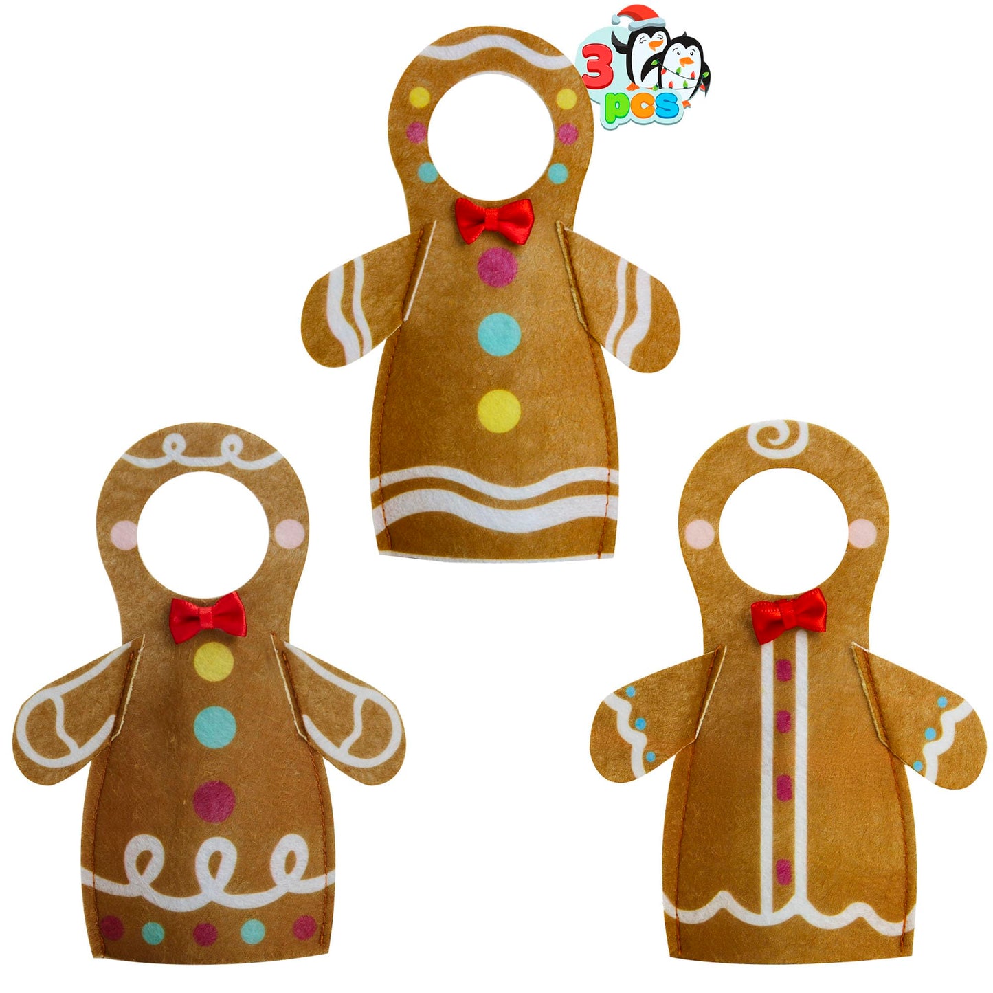 JOYIN 3 PCS Xmas Doll Clothing Gingerbread Set, Gingerbread Doll Outfits Christmas Accessories Outfits for Christmas Party Decorations and Xmas