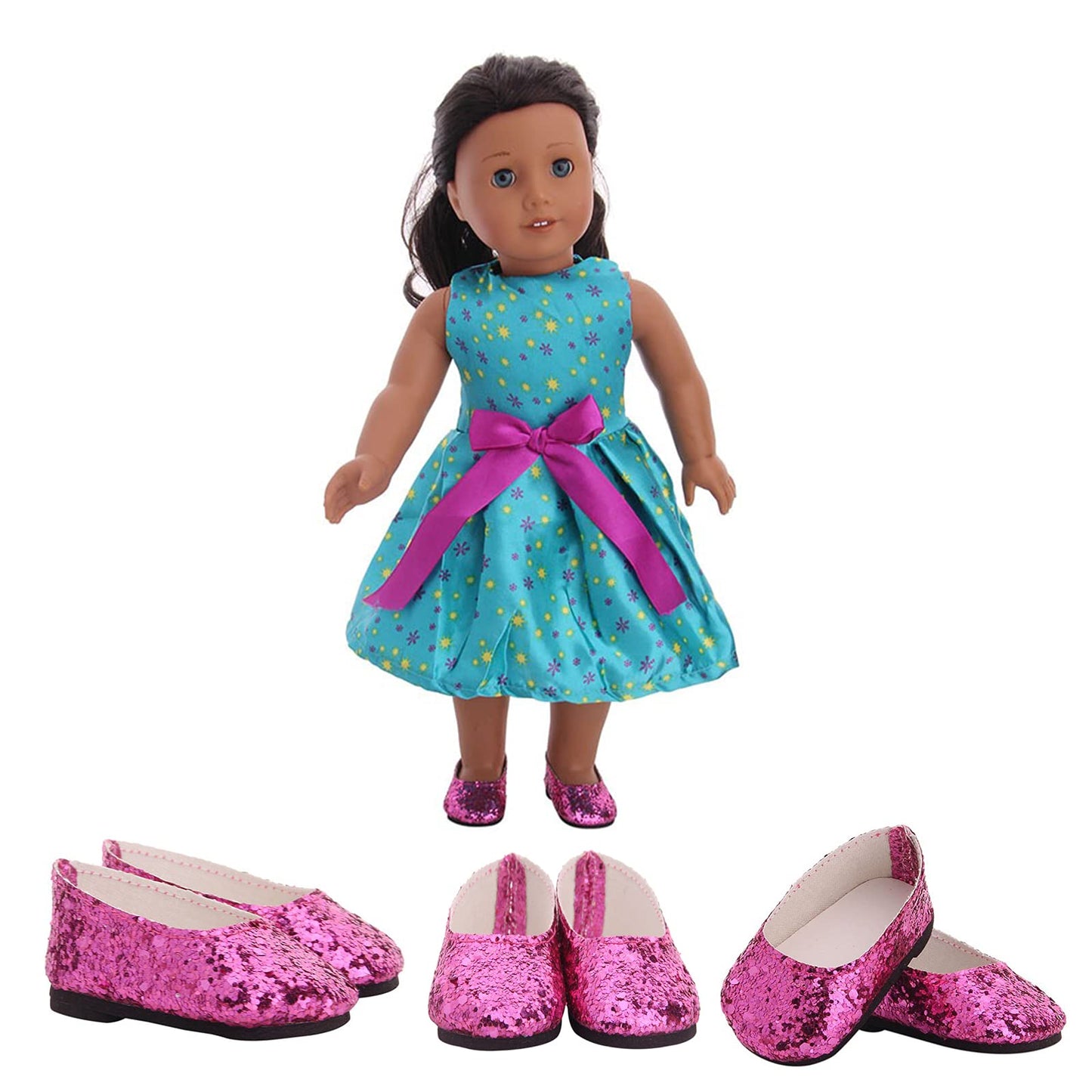 yijing Doll Accessories,Six Pair 18 Inch America Doll's Shoes,Suitable for 18 inch Doll?More Than 3 Months?