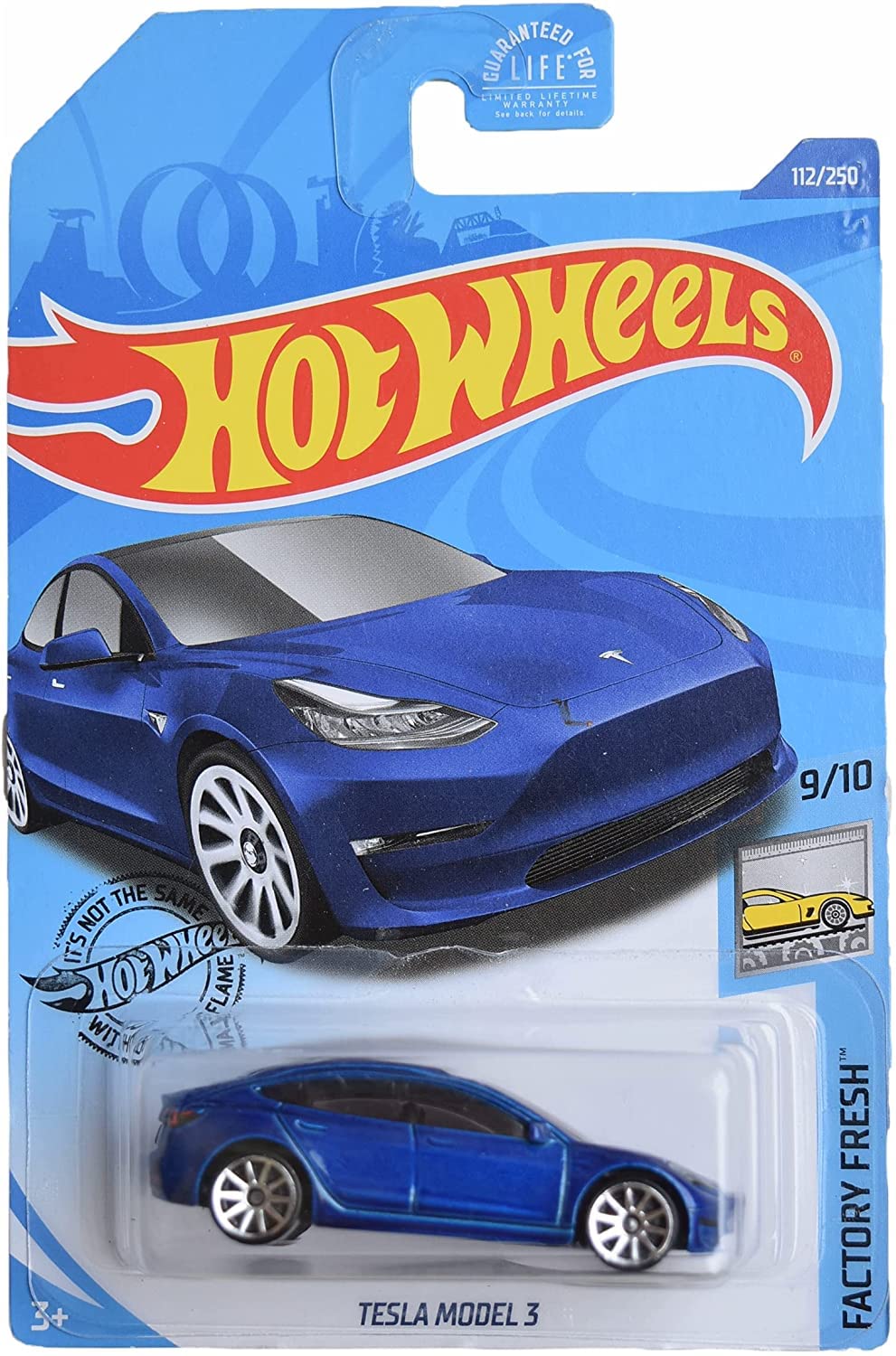 Hot Wheels Tesla Model 3, [Blue] 112/250 Factory Fresh 9/10