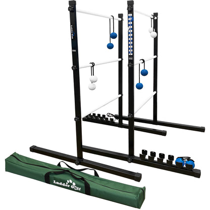 Vivere Ladder Golf Extreme Metal Tournament Edition Ladder Ball Tossing Game with 2 Metal Ladders and 2 Sets of Soft Bolas - Official Equipment