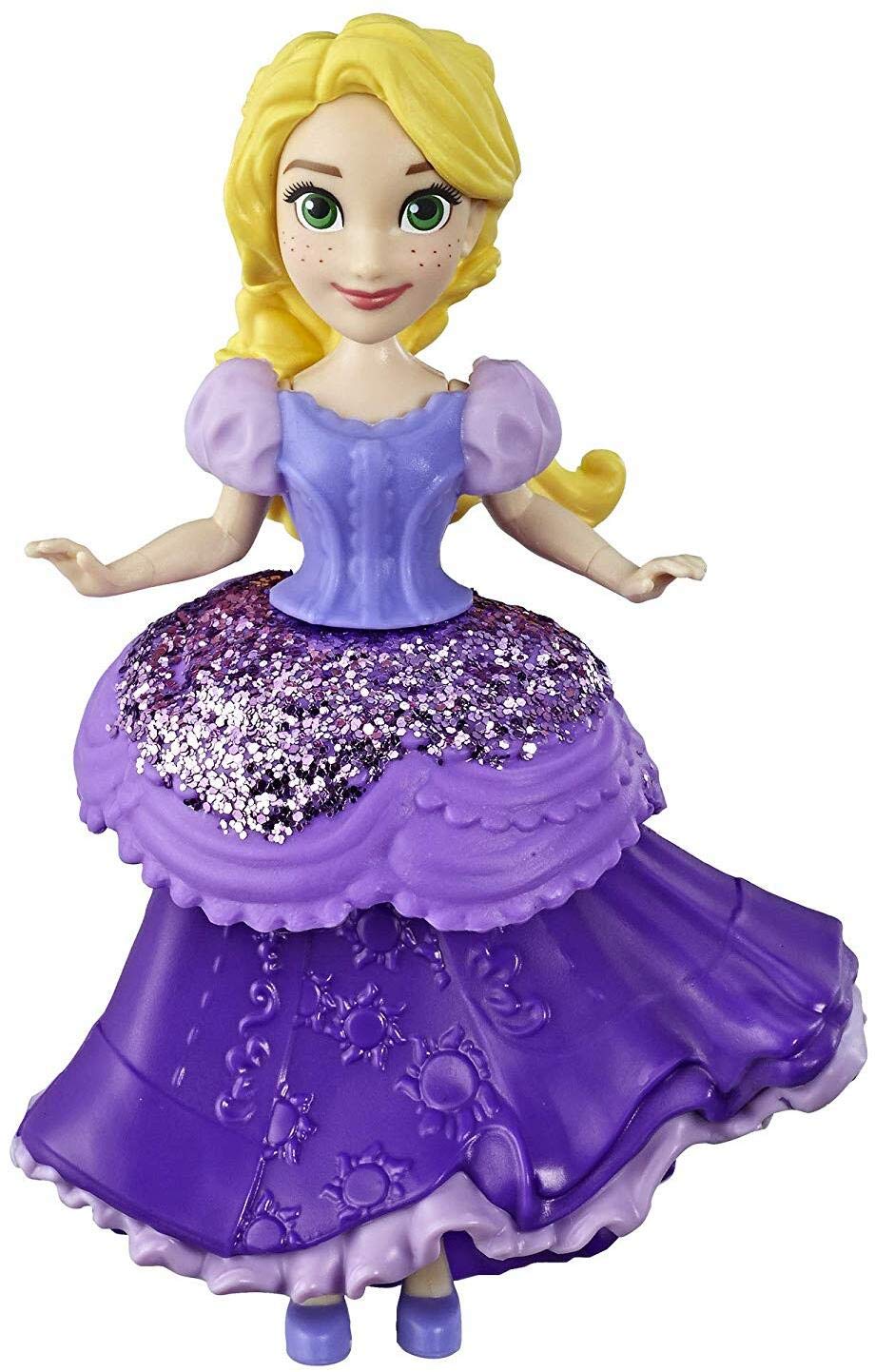 Disney Princess Rapunzel Collectible Doll with Glittery Purple One-Clip Dress, Royal Clips Fashion Toy