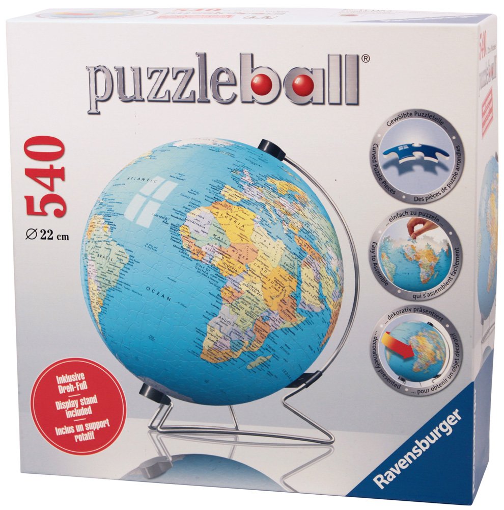 Ravensburger The Earth 540 Piece 3D Jigsaw Puzzle Ball for Kids and Adults - Easy Click Technology Means Pieces Fit Together Perfectly