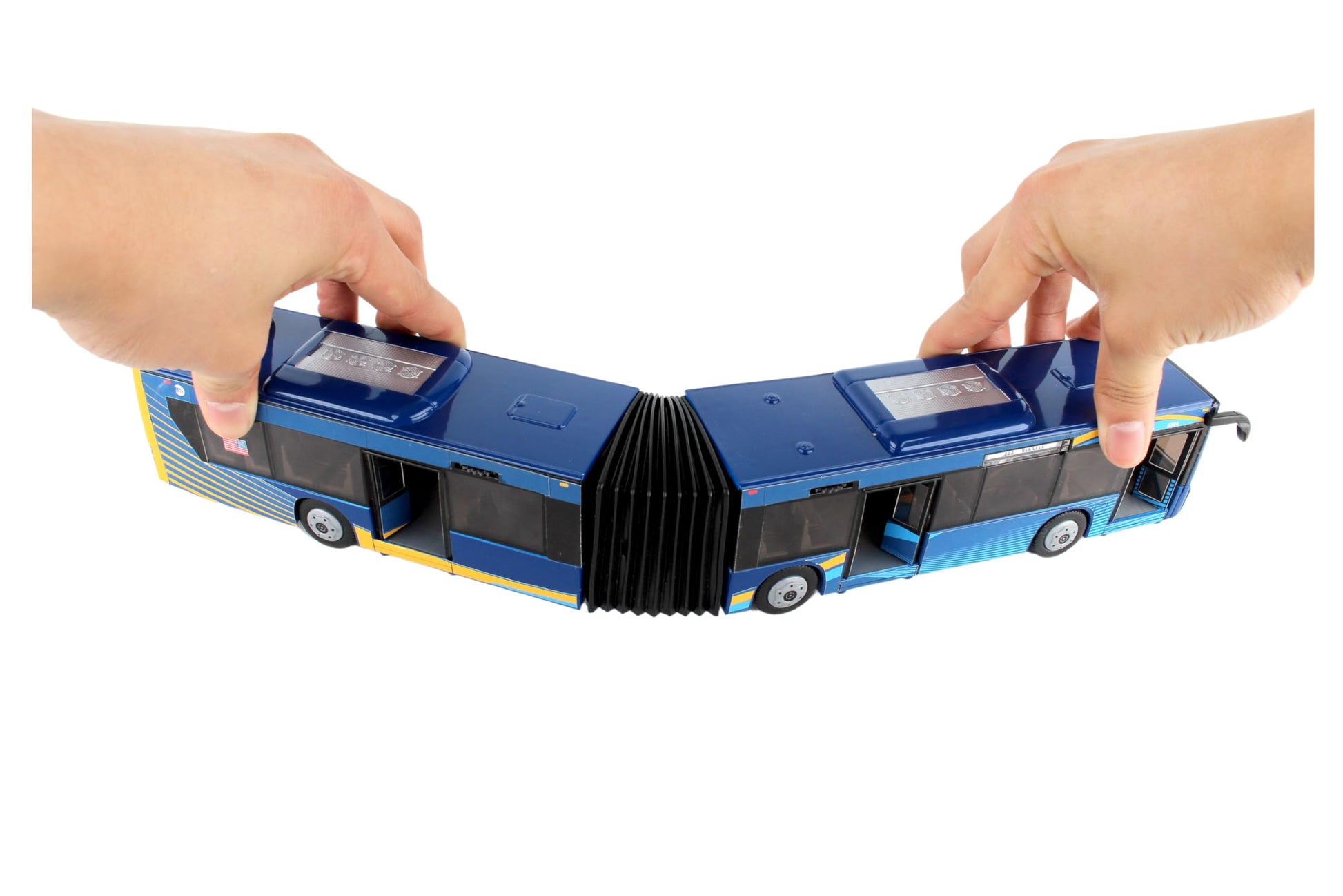 Daron MTA New York City Bus 16" Articulated Bus RT8571 Toy, Blue , Brown
