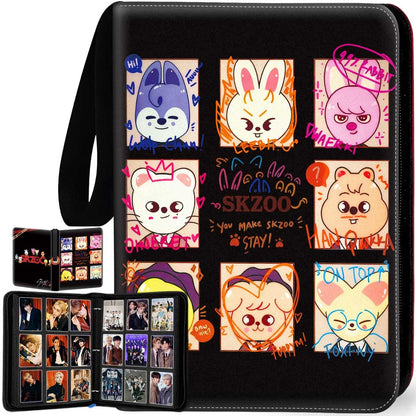 Stray Photocards Binder 1008 Pockets, Stray Fans Gifts & SKZOO Merch Collectors, 9-Pocket Portable Waterproof Display Kpop Photo Cards Collector Ablum