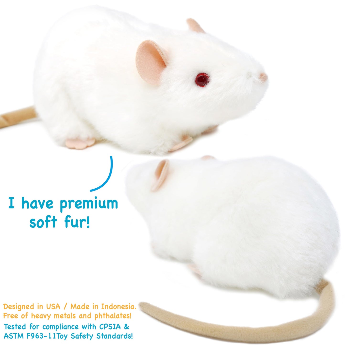 TigerHart Wylie The White Rat - 7 Inch Stuffed Animal Plush