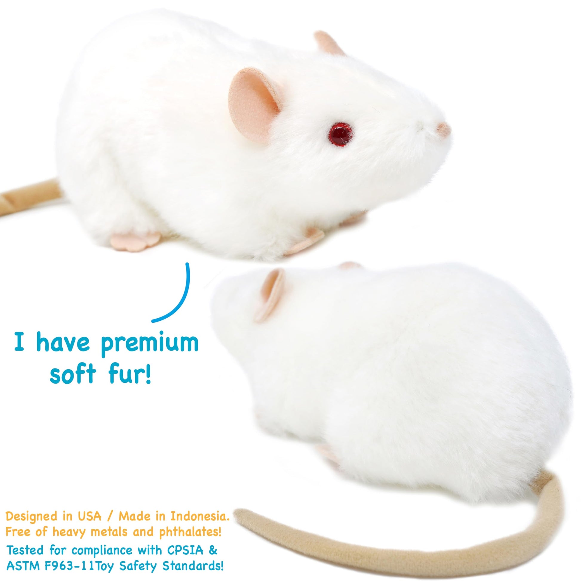 TigerHart Wylie The White Rat - 7 Inch Stuffed Animal Plush