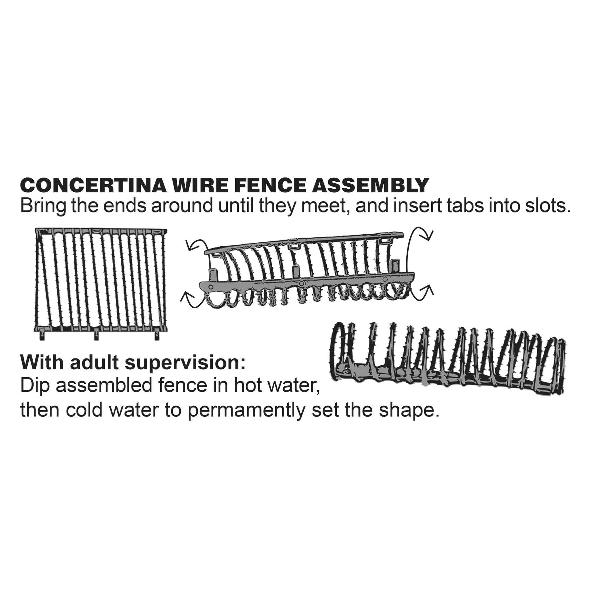 BMC CTS Concertina Barbed Wire Fence Barricade - 18pc Plastic Army Men Accessory