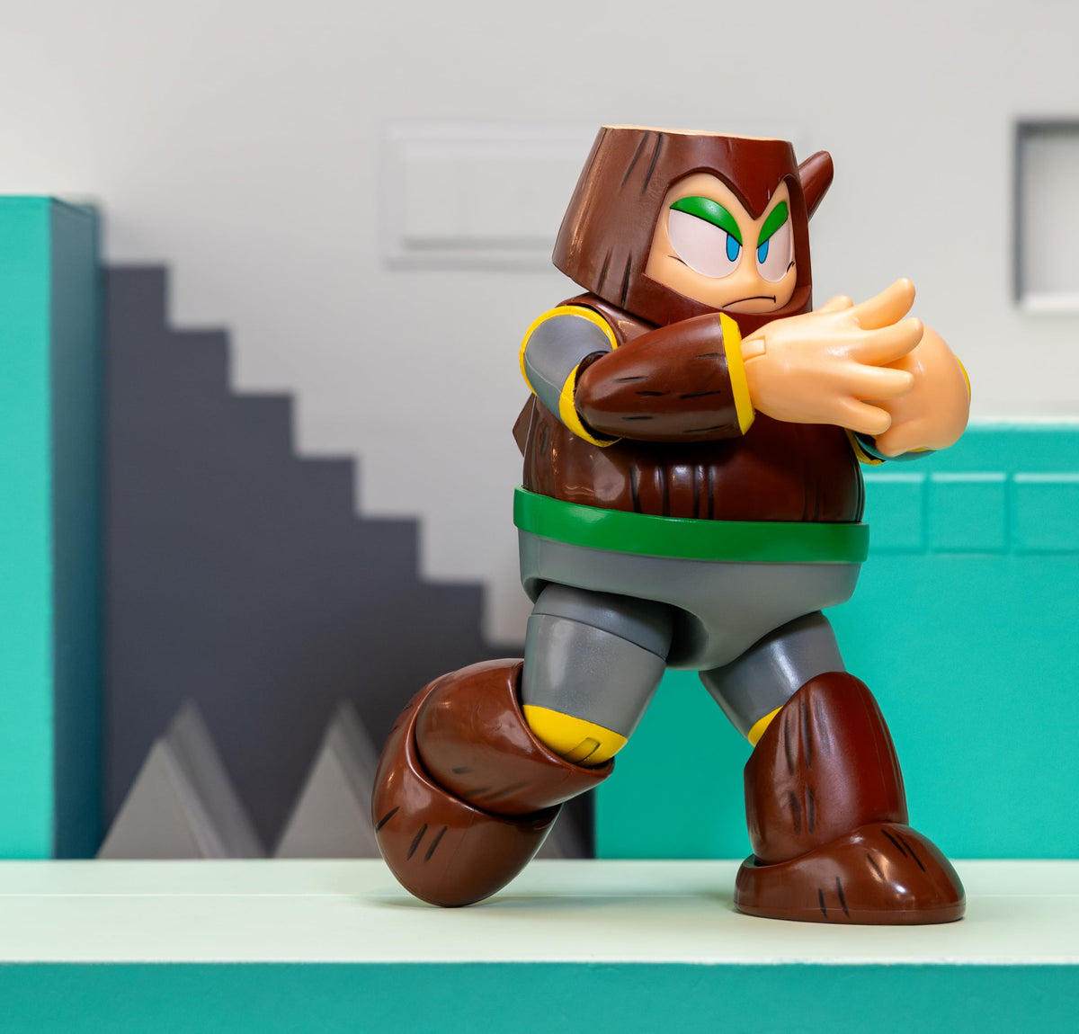 Jada Mega Man Wave 3 Wood Man Action Figure Toys - 1:12 Deluxe Scale - 6" Tall, Fully Articulated, Collector Packaging
