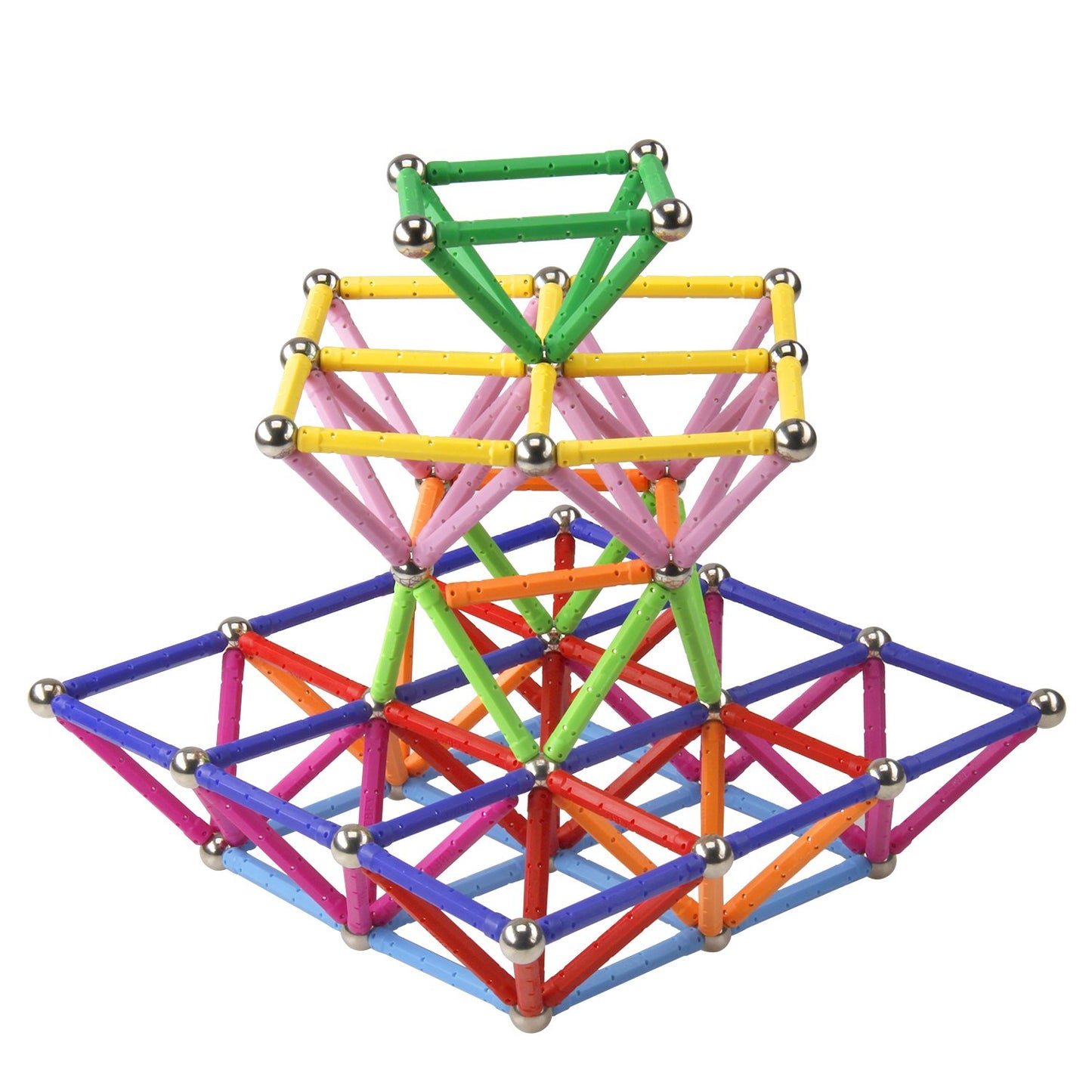 MONILON 160 Pcs Magnet Building Sticks Kids Toys, Lengthen Magnetic Construction Building Blocks Set 3D Brain Training Learning Educational DIY STEM