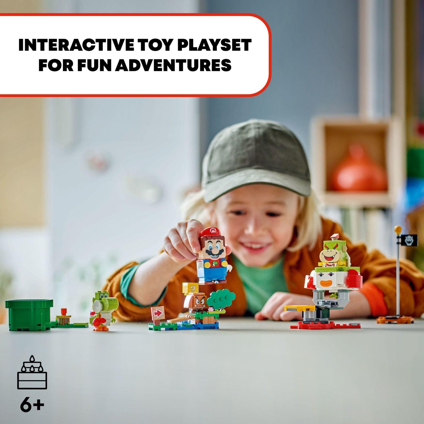 LEGO Super Mario Adventures with Interactive Mario, Bowser Jr.’s Clown Car Playset Vehicle, Yoshi Toy & Playset, Nintendo Toy Gift for Boys, Girls