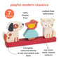 Mentari Interactive Pet Stacker Toy, 6-Piece Set, Kitten, Puppy, Bird, Base Board with Pegs