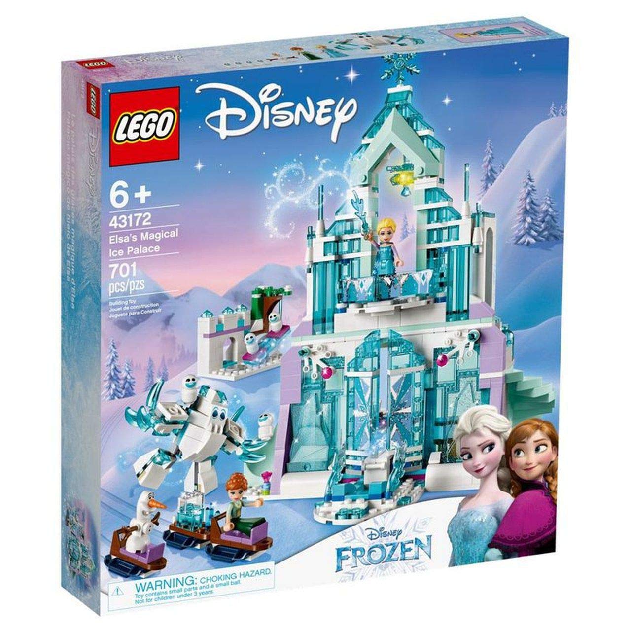 LEGO Disney Frozen Elsa's Magical Ice Palace 43172 Toy Castle Building Kit with Mini Dolls, Castle Playset with Popular Frozen Characters Including