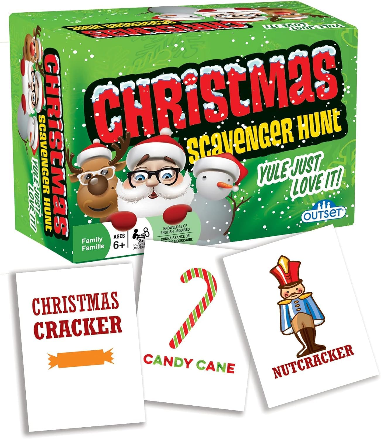 Outset Media Christmas Scavenger Hunt Game - Includes 220 Cards with Holiday Themed Objects Found Both Inside and Outside The Home (Ages 6+)