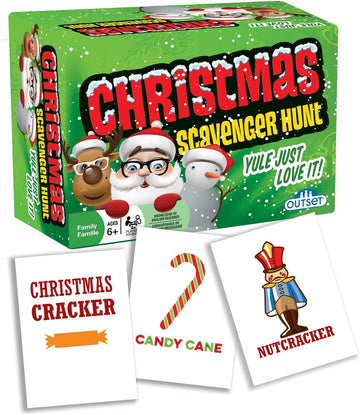 Outset Media Christmas Scavenger Hunt Game - Includes 220 Cards with Holiday Themed Objects Found Both Inside and Outside The Home (Ages 6+)