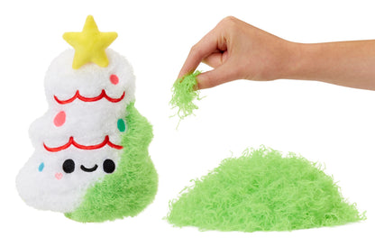 Fluffie Stuffiez Holiday Christmas Tree Small Collectible Feature Plush, Surprise Reveal Unboxing with Huggable ASMR Fidget DIY Fur Pulling, Ultra
