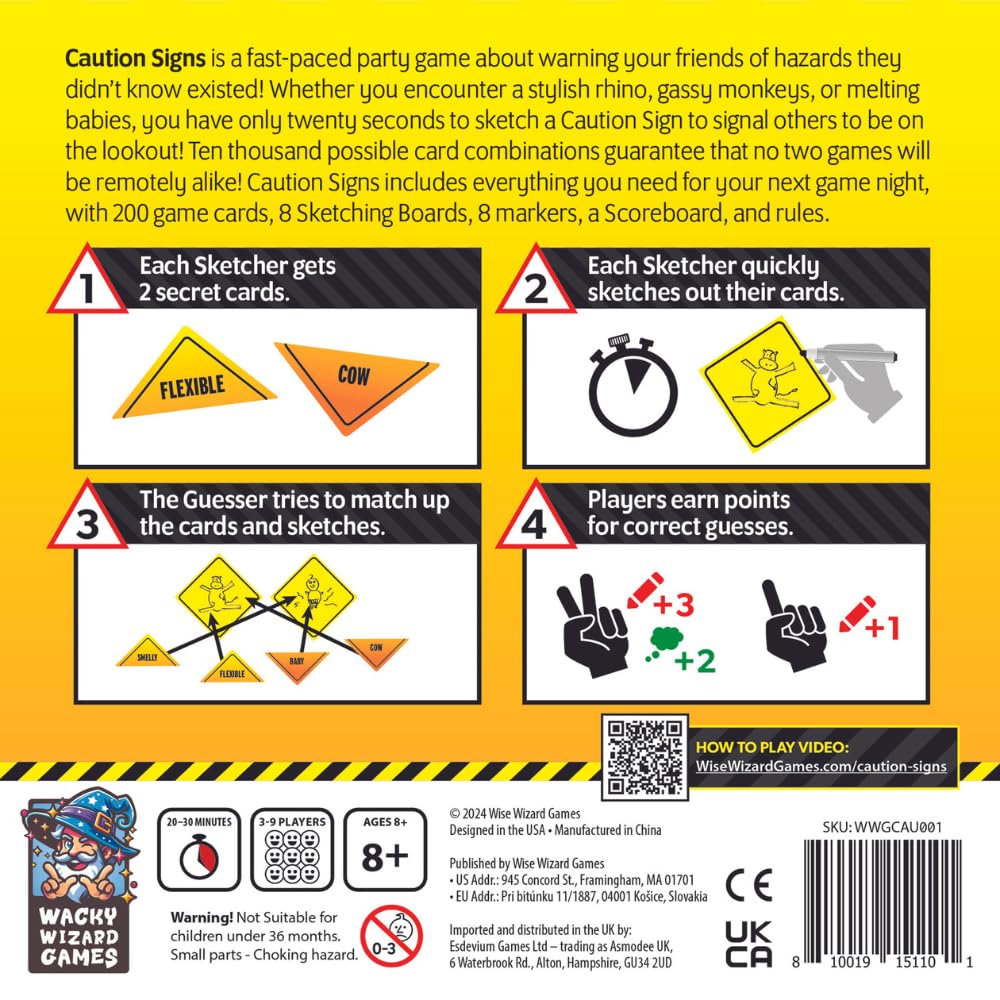 Wacky Wizard Games, Caution Signs: A Hilarious Quick-Sketch Party Game