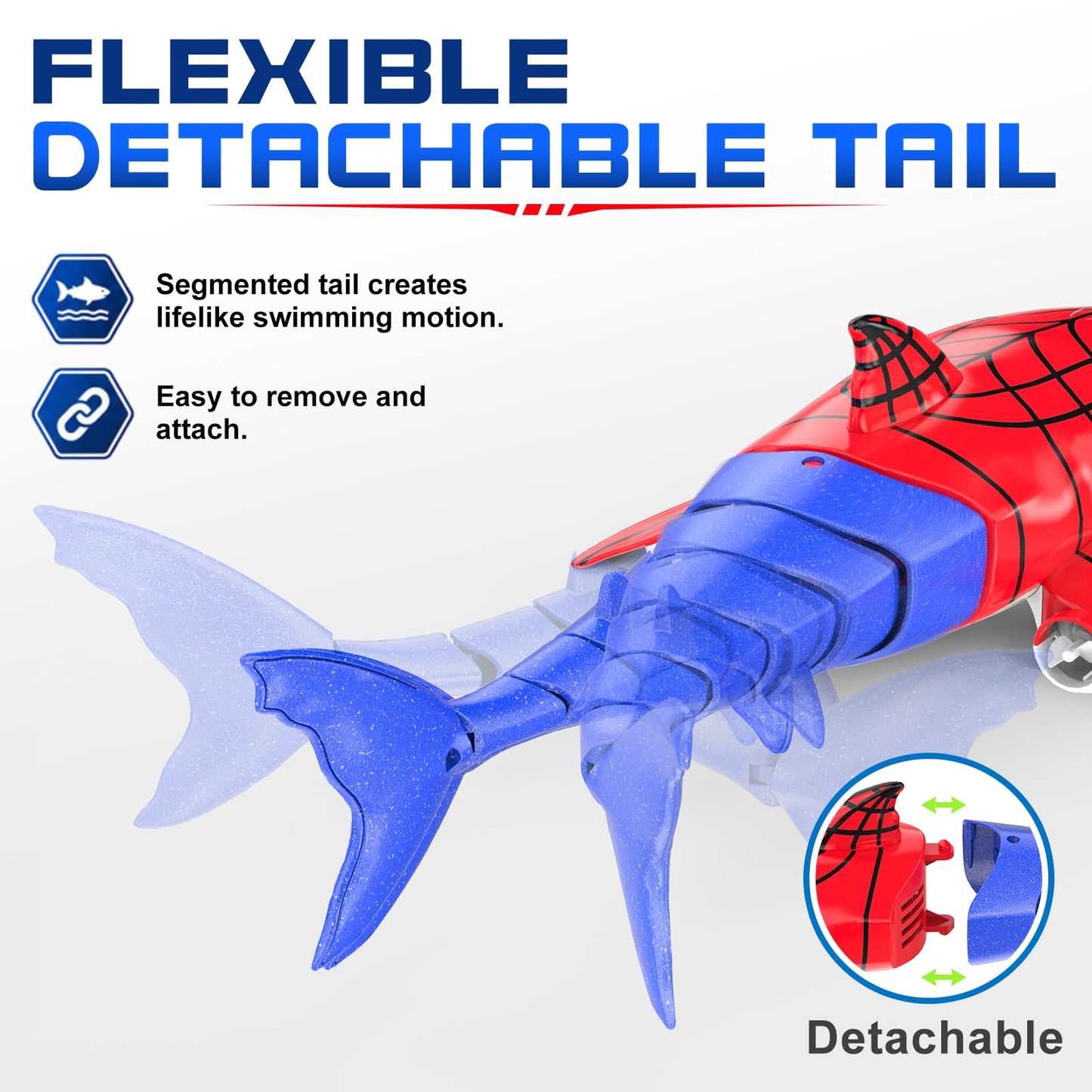 Aomifmik Remote Control Shark Toy Rechargeable with Dual Motor Propellers