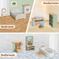 23PCS Wooden Dollhouse Furniture Set for 5 Rooms, Miniature Doll House Accessories & Furniture Toys for Toddlers, Indoor Scenes Pretend Play Toy
