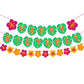 Hawaiian Party Happy Birthday Banner for Tropical Luau Party Palm Leaf Decorations