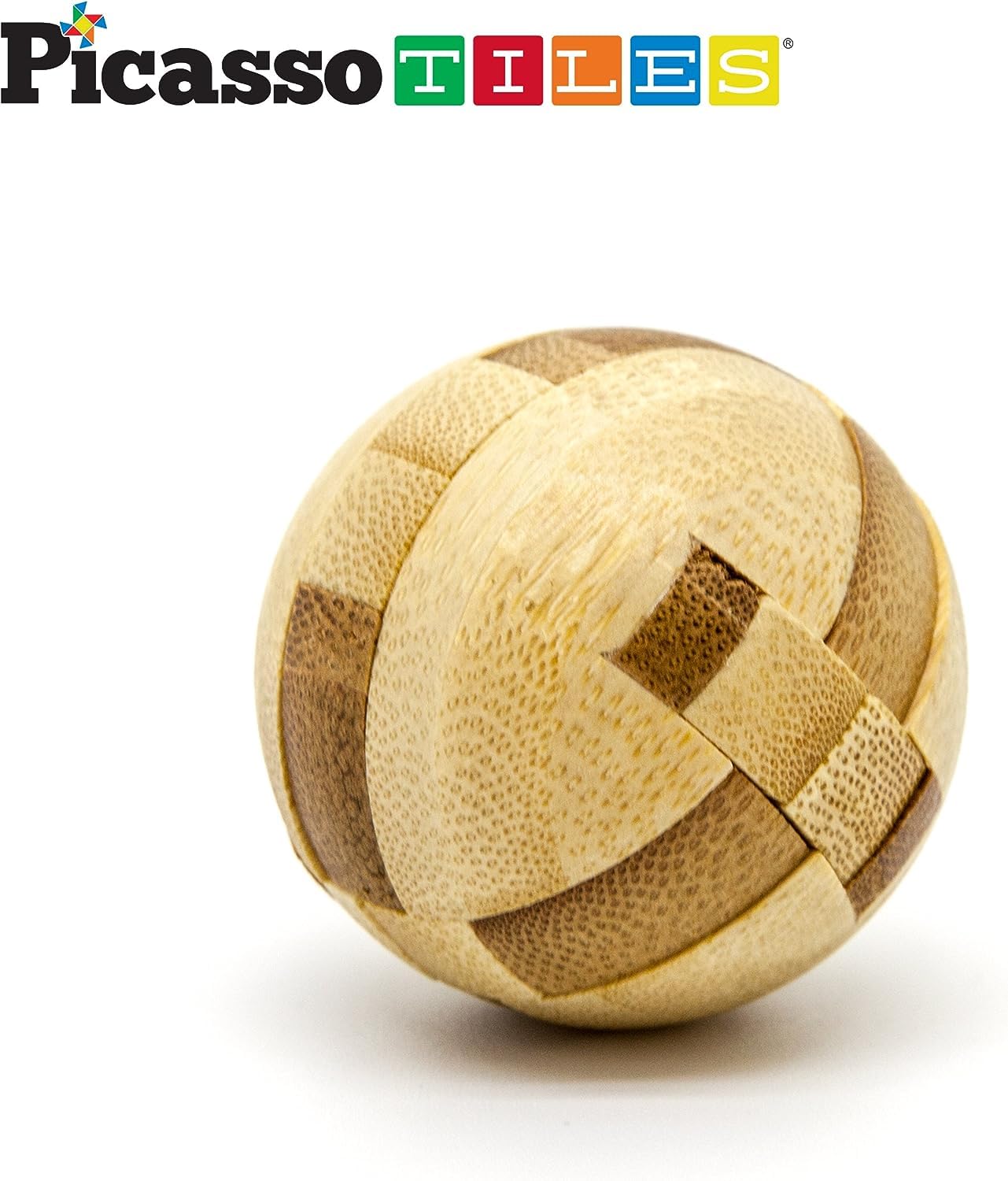 PicassoTiles 8 Styles Interlocking Sensory Toys Wooden Burr Cube, Ball and Barrels Logic Skill Genius Puzzle Brain Teaser Games & Intellectual 3D
