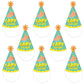 Big Dot of Happiness Capy Birthday - Cone Happy Birthday Party Hats for Kids and Adults - Set of 8 (Standard Size)