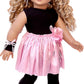 Showtime - 5 Piece Outfit - Black Unitard, Pink Tutu Skirt, Ballet Slippers, Corsage, Hairpiece - Clothes Fits 18 Inch Dolls (Doll Not Included)
