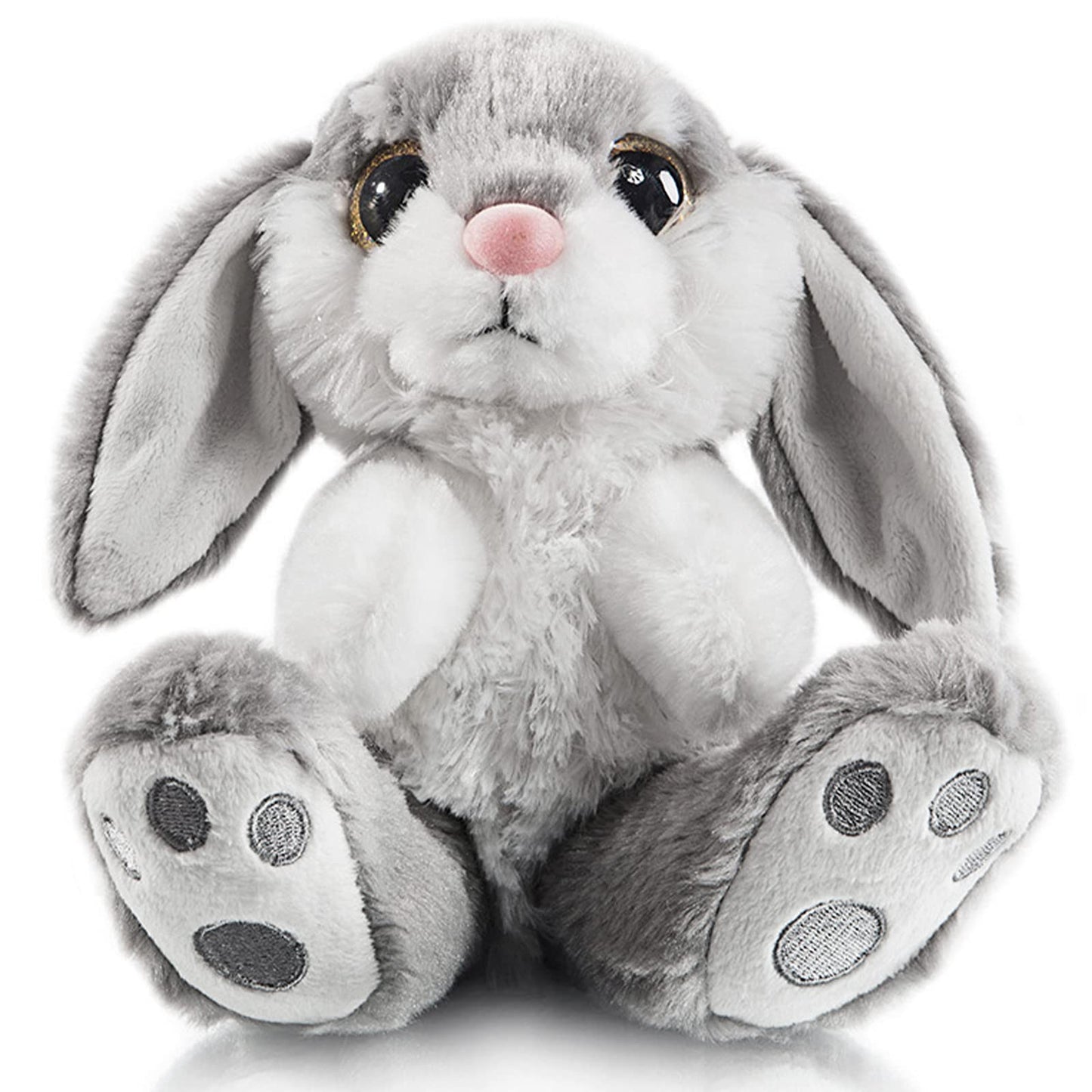 My OLi Easter Bunny Stuffed Animal 8.5in Plush Easter Rabbits Stuffed Animals with Floppy Ear Bedtime Friend Soft Toy Gifts for Kids Girls Boys, Gray