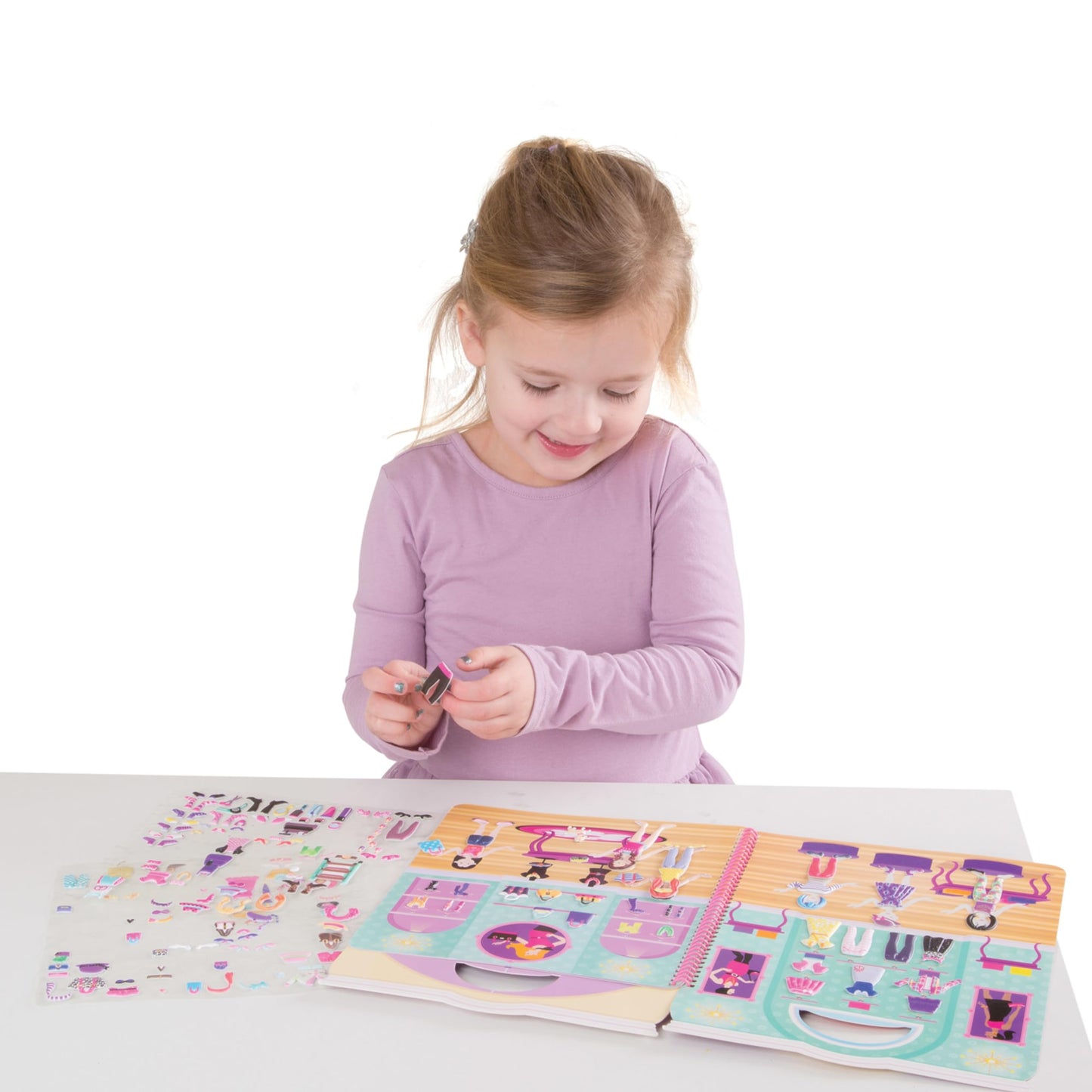 Melissa & Doug Day of Glamour Puffy Sticker Activity Book - 196 Reusable Stickers with 10 Pages of Background Scenes, Fashion-Themed Mess Free Travel