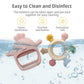 Komfy LilLove 2 Pack Baby Teething Toys for 0-6 & 6-12 Months, Food Grade Silicone Teething Mitten No Drop Teether and Ring Teether, BPA Free
