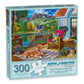 Bits and Pieces 300 Piece Puzzles for Adults 300 Large Pieces 18" x 24" Jigsaw Puzzles - Lakeside Cabin, Random Die Cut, No 2 Pieces Alike, Terrace