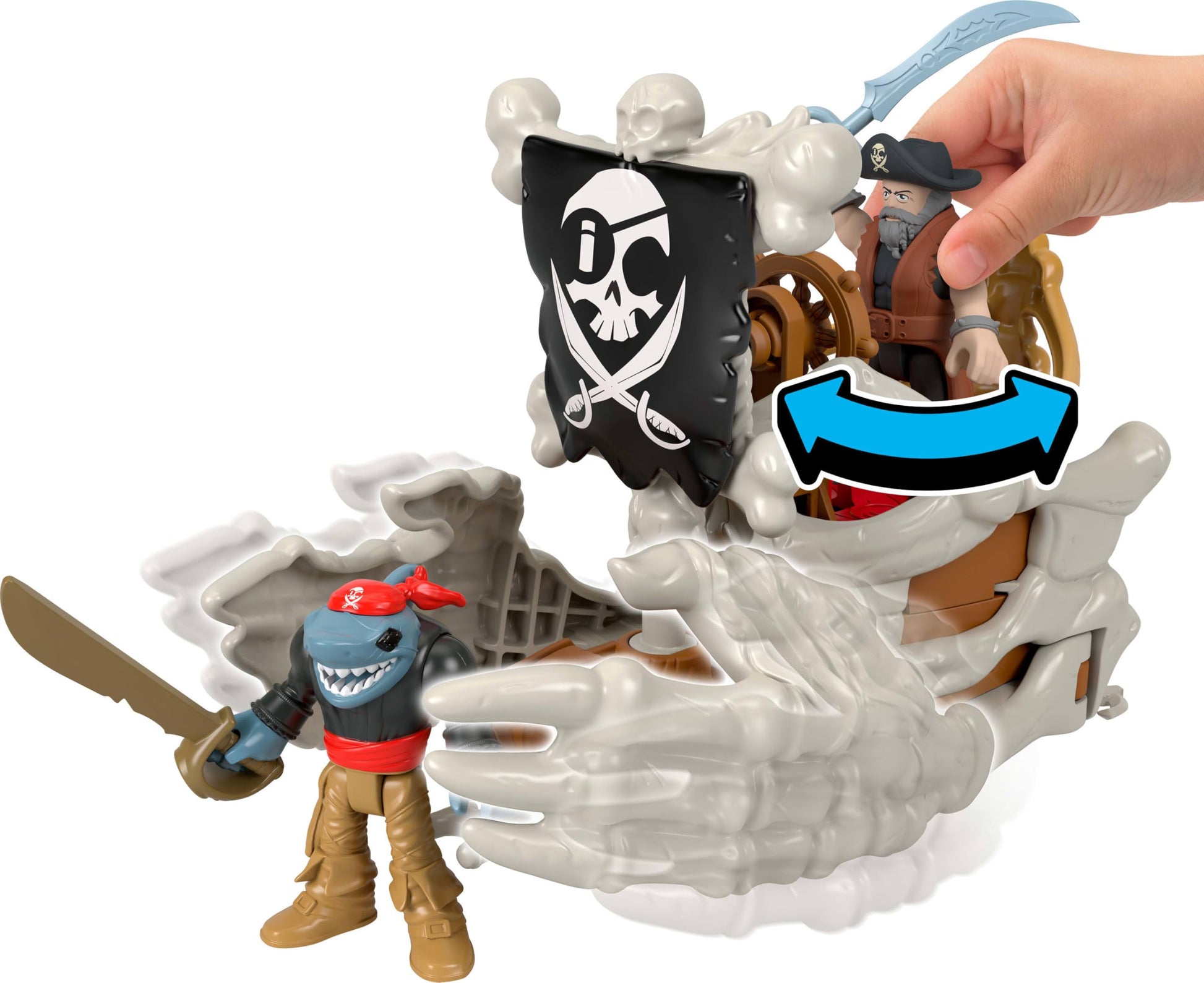 Fisher-Price Imaginext Billy Bones Pirate Ship Playset with Accessories