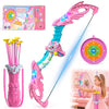 Innofans Unicorn Toys for Girls Age 4-6, Bow and Arrow Set LED Light Up with 10 Pink Suction Cup Arrows, Target & Quivers, Christmas Birthday Gift