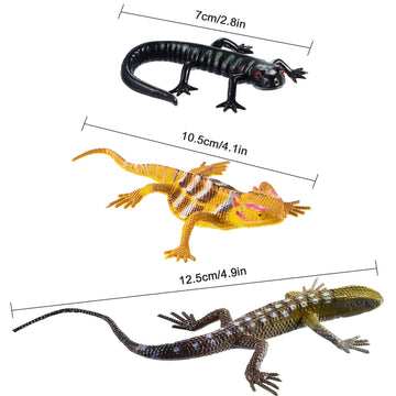 Gejoy 24 Piece Plastic Lizards for Kids Colorful Plastic Artificial Lizard Toys Action Figure Educational Toys for Kids Adults Gifts, 12 Designs