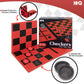 HI-Q Checkers & Tic-Tac-Toe Board Game Set - Classic Strategy for Kids & Family - Features Interlocking Stacking Pieces & Folding Board - Ages 6+