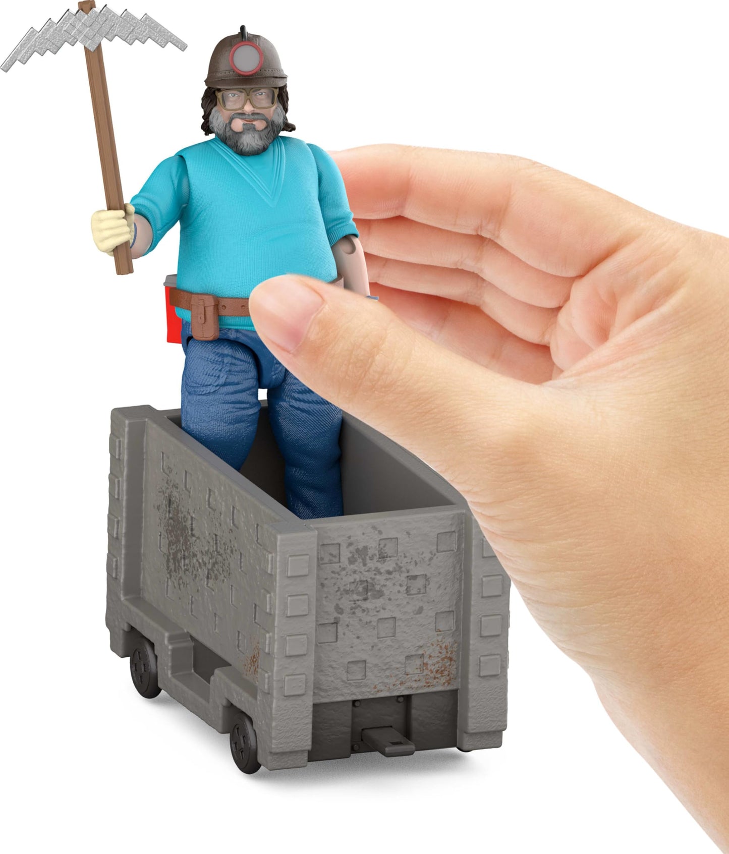 Mattel Minecraft Action Figure Set, Explosive Minecart Escape with 4-inch Steve & Mining Accessories, Toy Collectible Inspired by the Movie