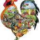 SUNSOUT INC - Rule the Roost - 1000 pc Special Shape Jigsaw Puzzle by Artist: Lori Schory - Finished Size 26.25" x 34.25" - MPN# 95880