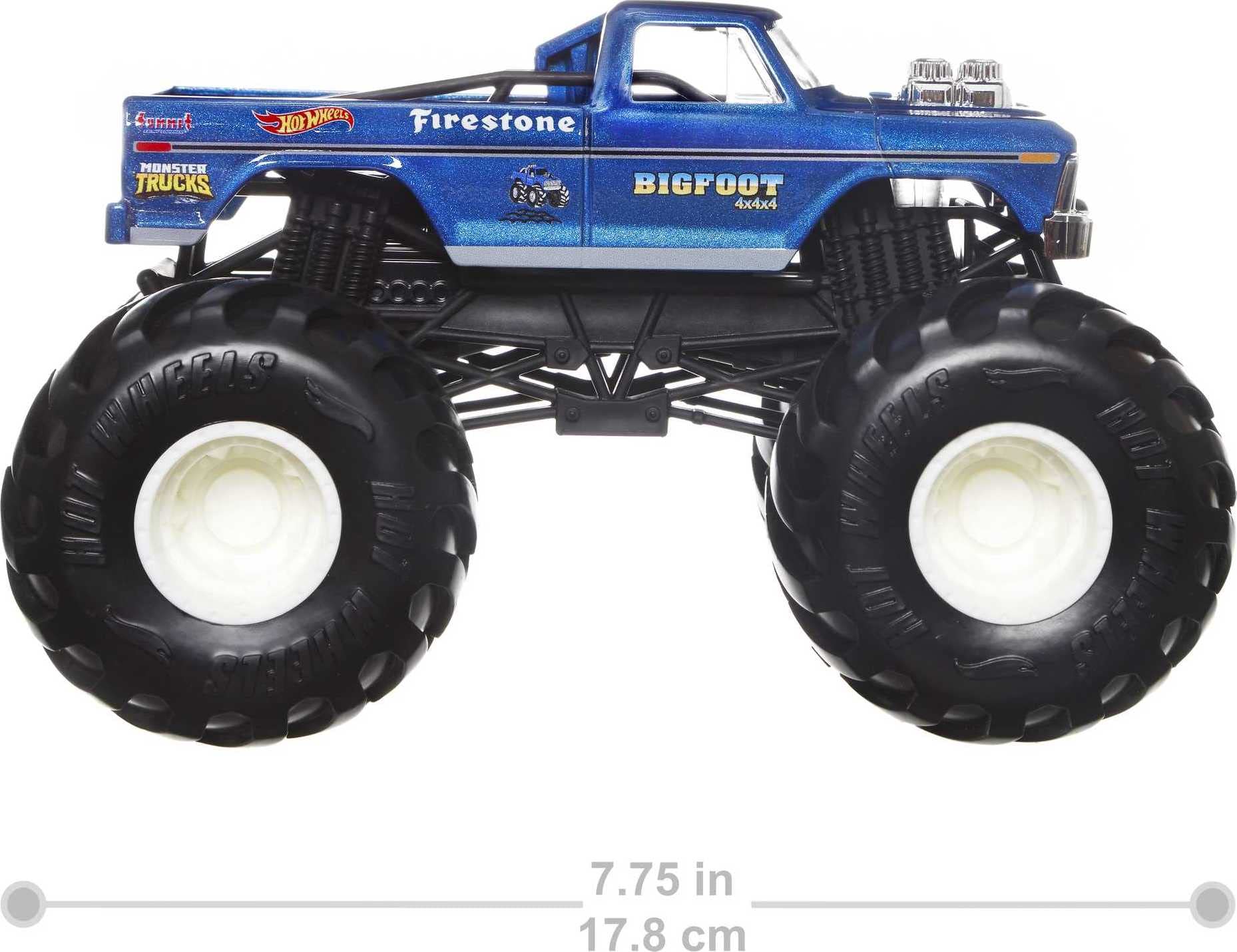 Hot Wheels Toy Monster Trucks, Die-Cast Bigfoot in+U53 1:24 Scale, Oversized Play Vehicle for Kids & Collectors