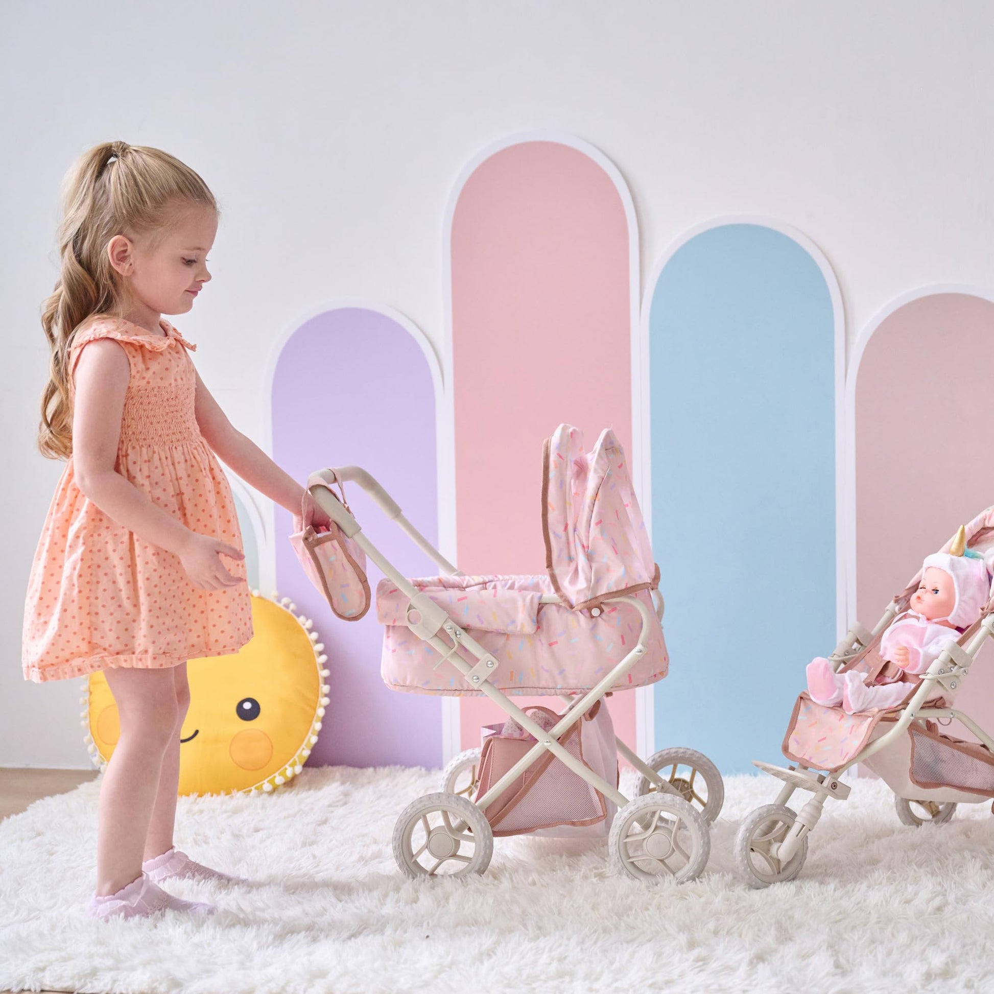 Olivia's Little World Confetti Baby Doll Stroller Pram