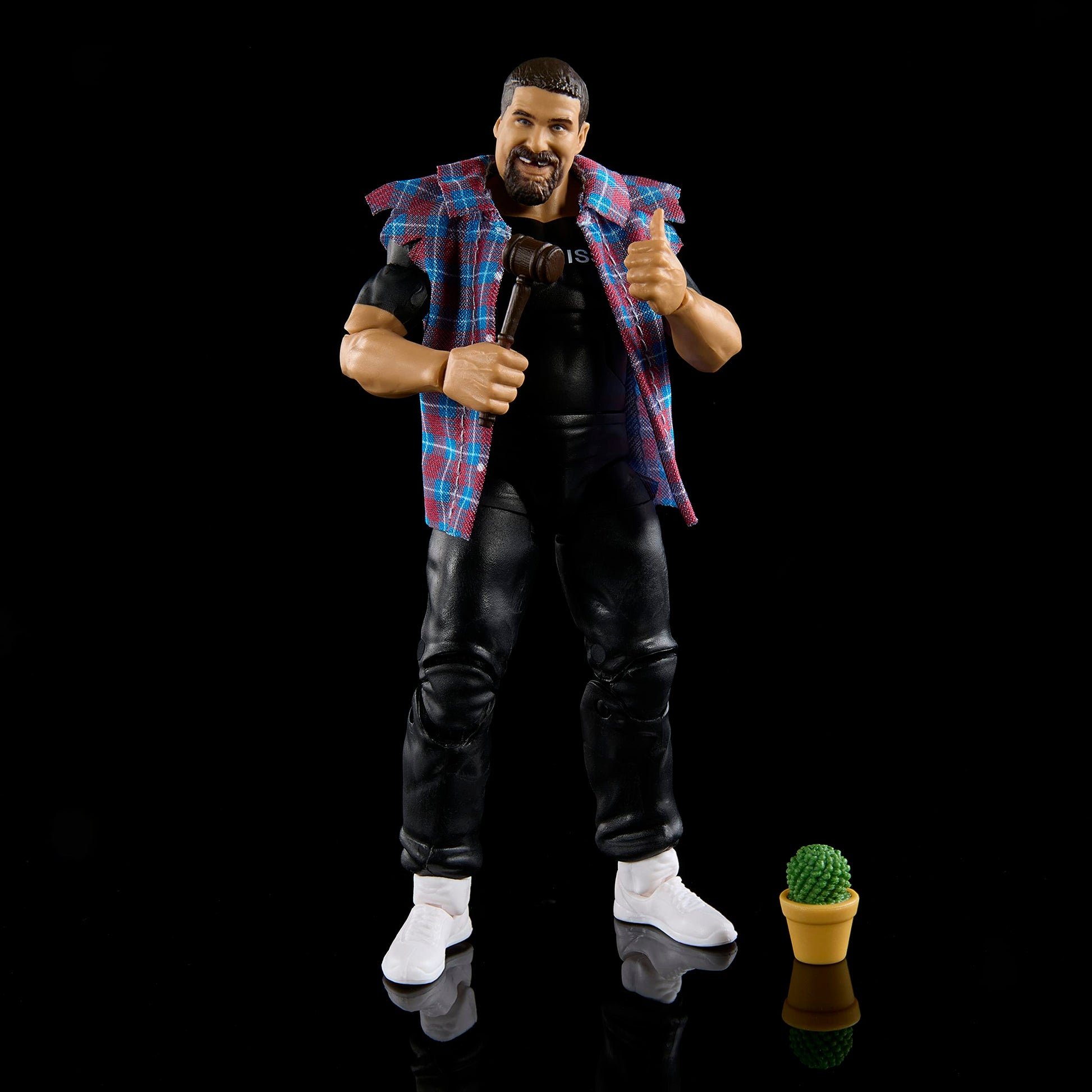 Mattel WWE Elite Collection Action Figure & Accessories, Series #102 Commissioner Foley 6-inch Collectible with 25 Articulation Points & Swappable